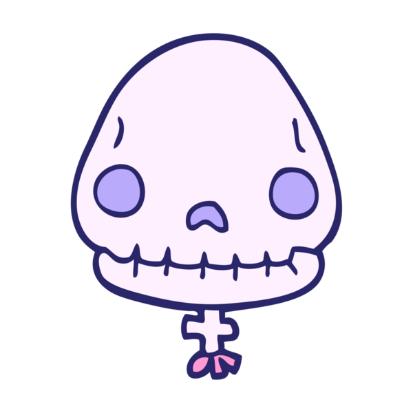 karikatür karalama cadılar bayramı kafatası parlak neon rengi