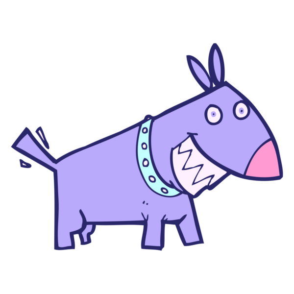 parlak neon renkli çizgi film köpeği