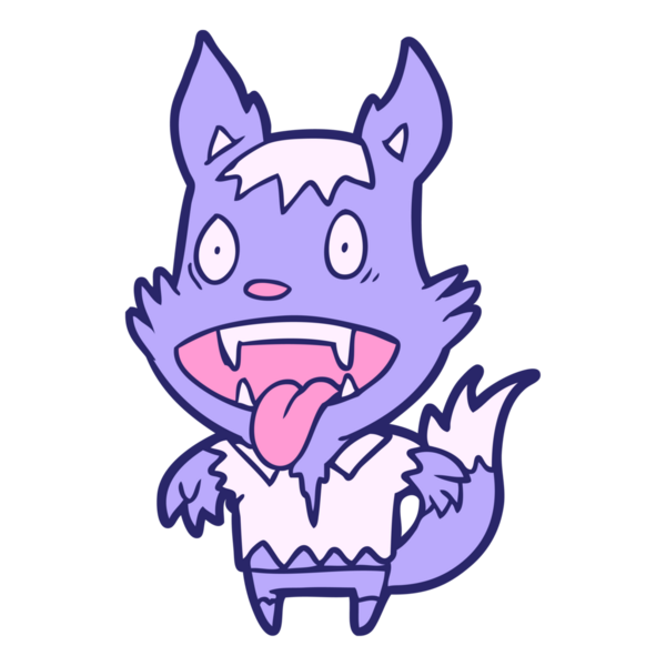 parlak neon renkli cadılar bayramı kurtadamı çizgi filmi