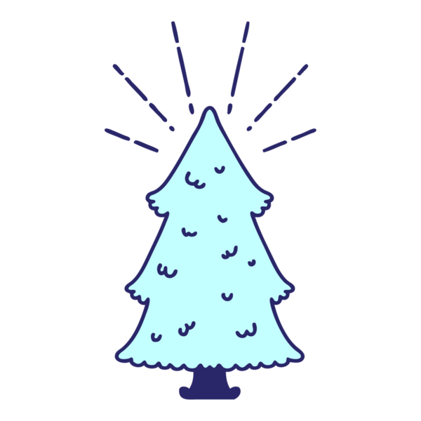 Parlak neon renkli geleneksel bir dövme çam ağacının çizimi