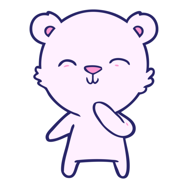 Kutup ayısı çizgi filmi parlak neon renkli.