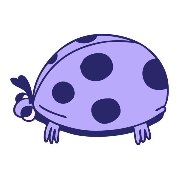 El çizimi, parlak neon renkli uğur böceği çizgi filmi