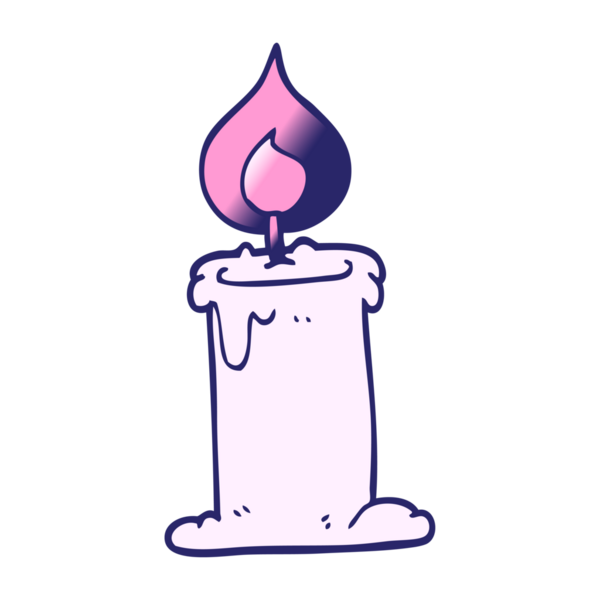 çizgi film karalama mumu parlak neon renginde yanıyor