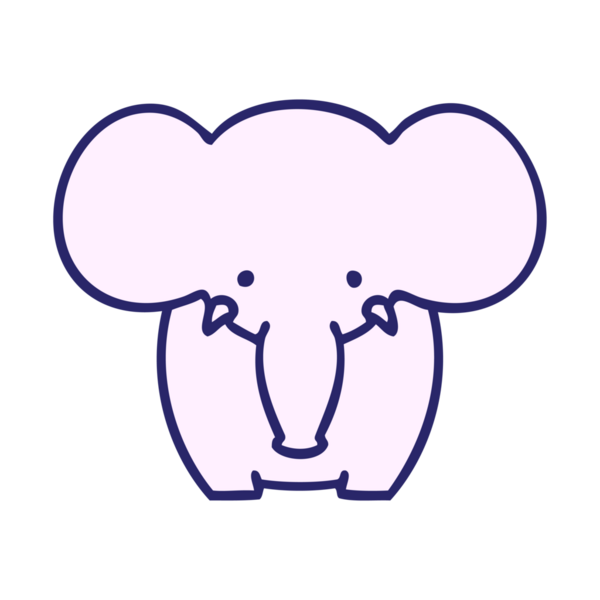 parlak neon renkli garip gölgeli çizgi film fili