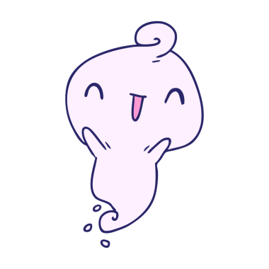 Çizgi film illüstrasyonu Kawaii parlak neon renkli ölü hayalet