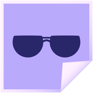 Güneş gözlüğü grafik vektör illüstrasyon kare etiketi parlak neon rengi