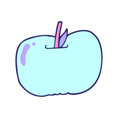 parlak neon renkli çizgi film elması