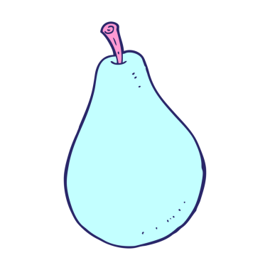 çizgi film armudu parlak neon rengi