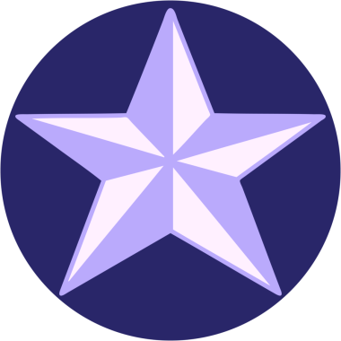 Parlak neon renkli bir yıldızın ikonik dövme şekli