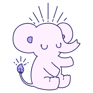 Geleneksel dövme stili parlak neon renkli şirin bir fil.