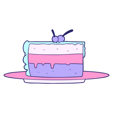 parlak neon renkli çizgi film pastası