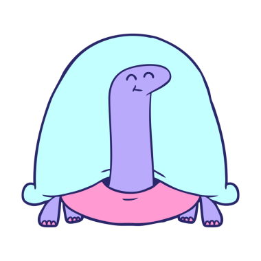 parlak neon renkli karikatür kaplumbağası