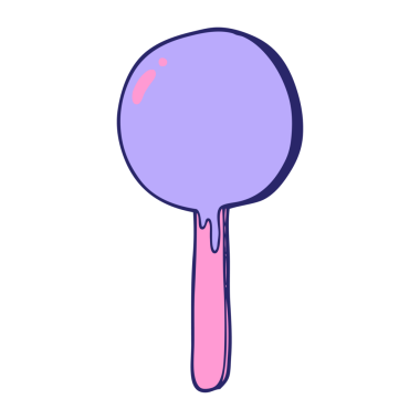 parlak neon renkli çizgi film lolipopu