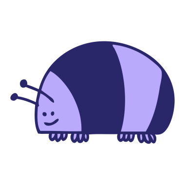 Parlak neon renkli el çizimi garip çizgi film böceği.