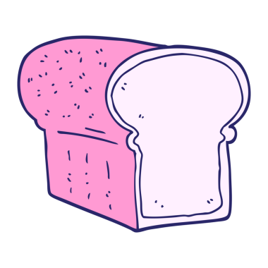 Parlak neon renkli bir somun ekmek.