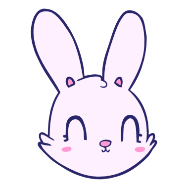 parlak neon renkli çizgi film tavşanı yüzü