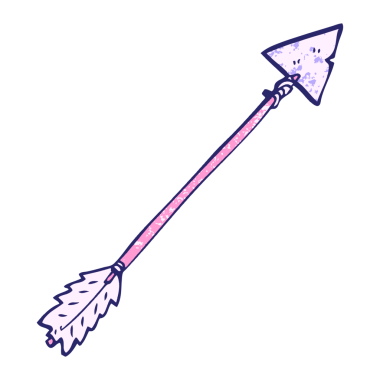 parlak neon renginde çizgi film oku