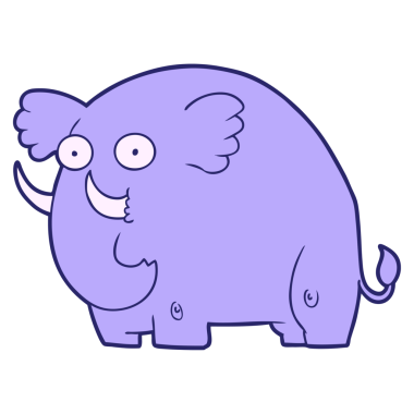 parlak neon renkli çizgi film fili