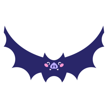 parlak neon renkli şirin cadılar bayramı yarasası