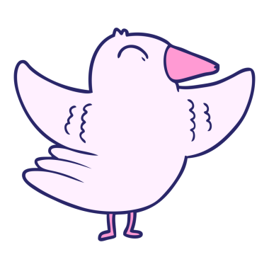 parlak neon renkli çizgi film kuşu