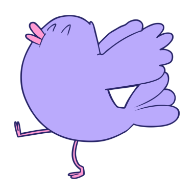 çizgi film kanat çırpan parlak neon renkli kuş