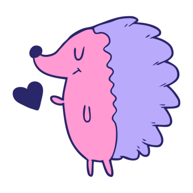 Parlak neon renkli şirin kirpi.