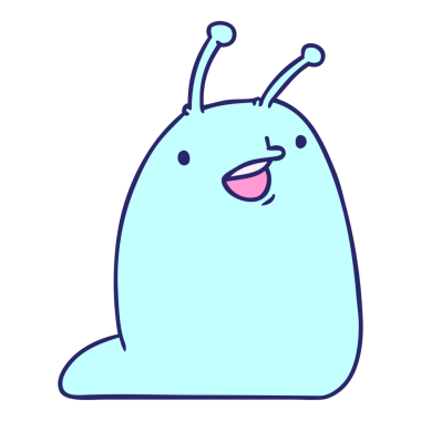 parlak neon renkli şirin bir kawaii sümüklüböceğinin çizgi film çizimi