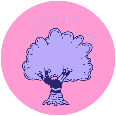 Parlak neon renkli dövme ağacı simgesi