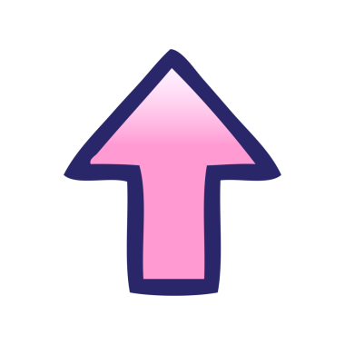 parlak neon renkli bir okun yönlü gölgelendirilmiş karikatürü