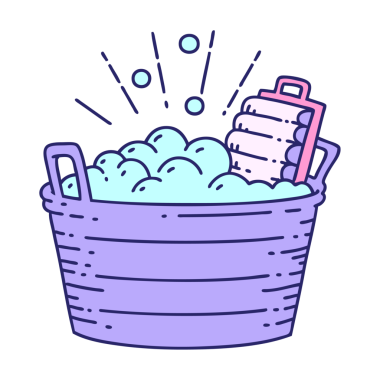 Geleneksel dövme stili, eski çamaşır tahtası ve parlak neon renkli fırçalama kabı.