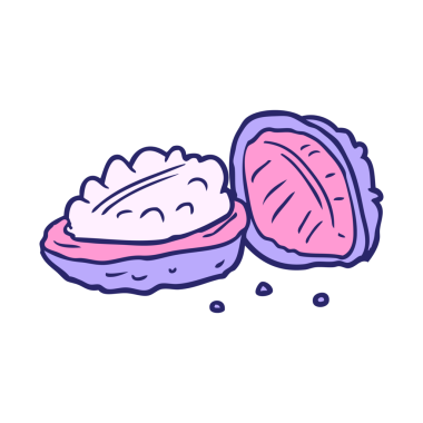 parlak neon renkli karikatür cevizleri