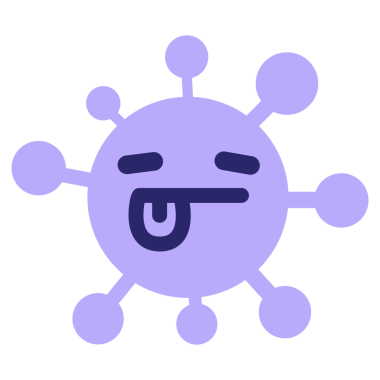 Yorgun yüz, parlak neon renkli dil simgesi