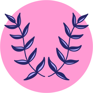 Parlak neon renkli defne taşı simgesi