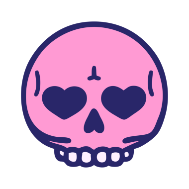 parlak neon rengi gözleri olan kafatası