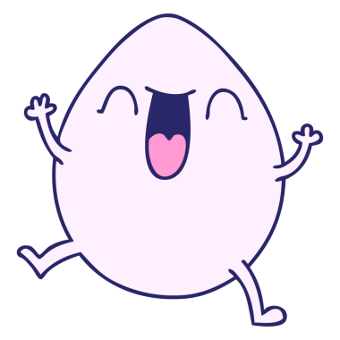 Parlak neon renkli el çizimi garip çizgi film yumurtası.