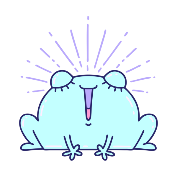 Geleneksel dövme stili parlak neon renkli mutlu kurbağa çizimi