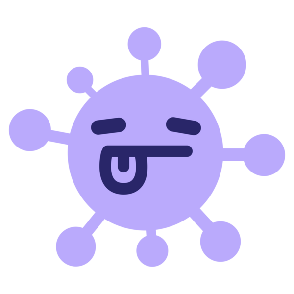 Yorgun yüz, parlak neon renkli dil simgesi