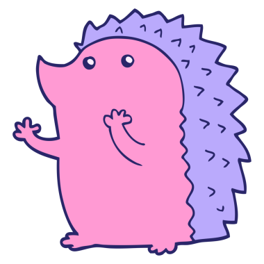 parlak neon renkli kirpi çizgi filmi