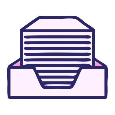 Yığılmış kağıdın parlak neon renkli gölgelendirilmiş karikatürü