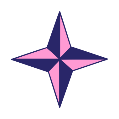 parlak neon renginde geleneksel bir yıldız dövmesi