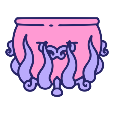 Aydınlatılmış neon renkli bir kazanın ikonik dövme görüntüsü