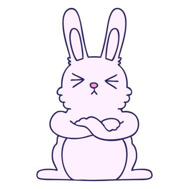 parlak neon renkli gölgeli garip çizgi film tavşanı