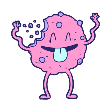 parlak neon renkli çizgi film kurabiyesi