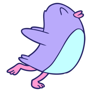 Penguen parlak neon renginde zıplıyor