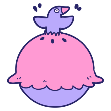 parlak neon renkli bir turtada karatavuk