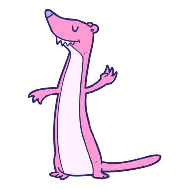 parlak neon renkli karikatür gelinciği