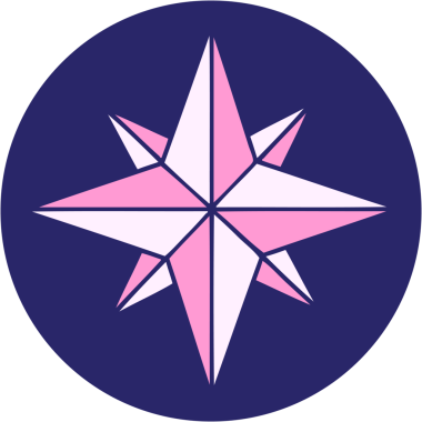 Parlak neon renkli bir yıldızın ikonik dövme şekli