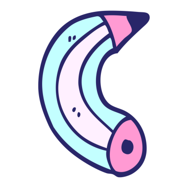 Parlak neon renkli el çizimi karikatür kalem