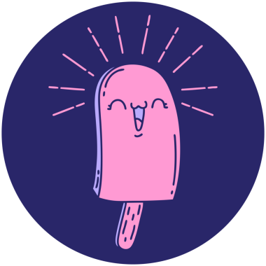 Parlak neon rengi buz lolipopun simgesi