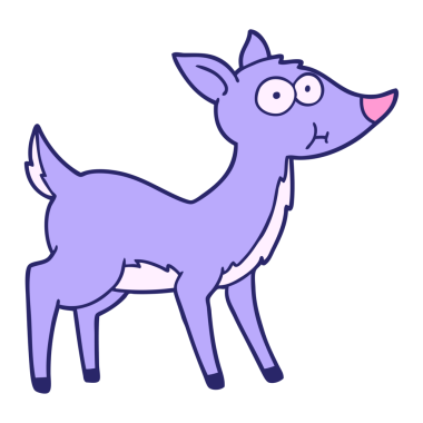 parlak neon renkli çizgi film geyiği